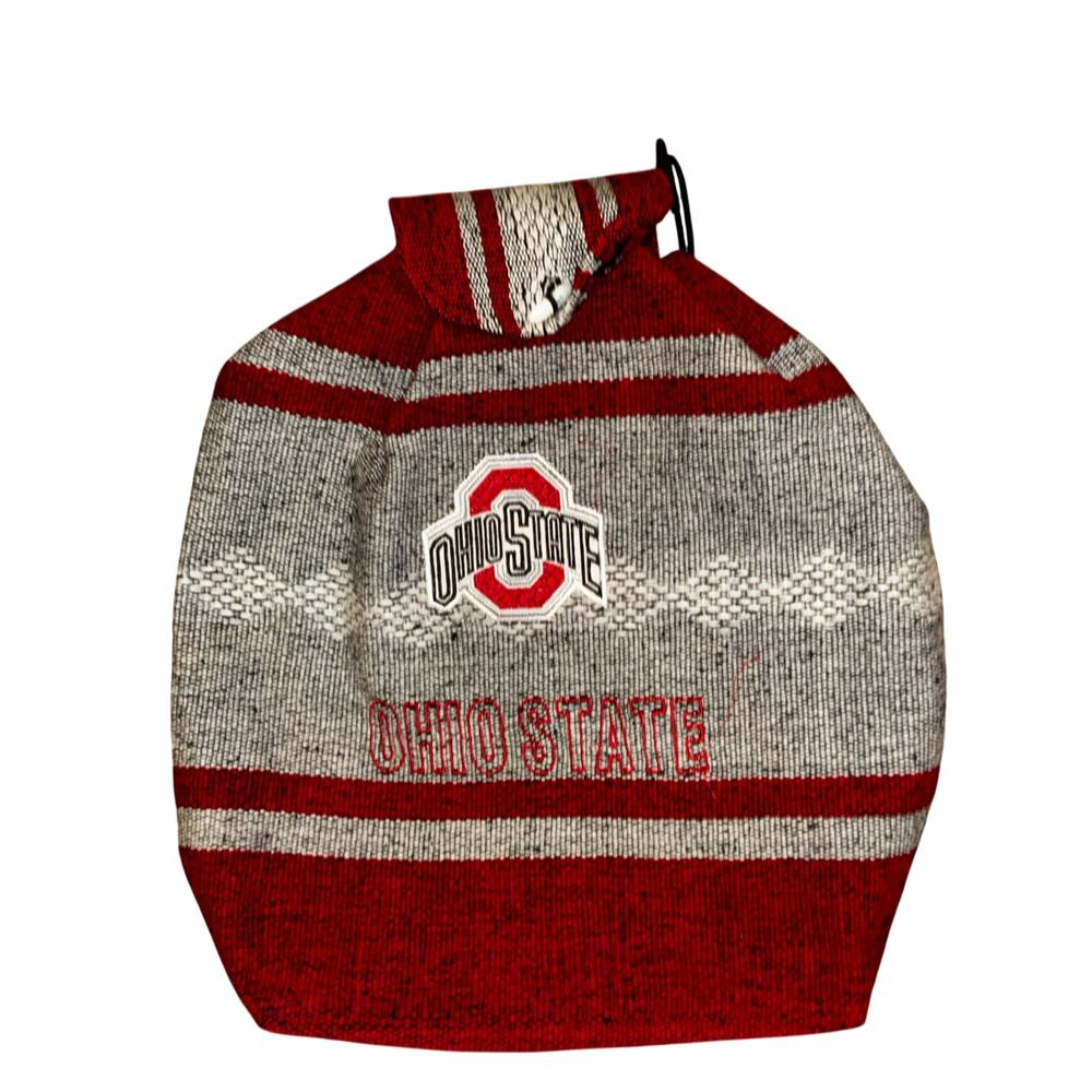 Ohio State Woven Stripe‎ Drawstring Backpack Red Gray